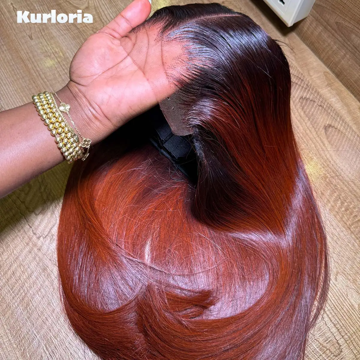 Silky Straight 13x4 13x6 HD Lace Front Wig Ombre Orange 100% Human Hair Glueless Wear and Go Wig 500 Density Pre-plucked