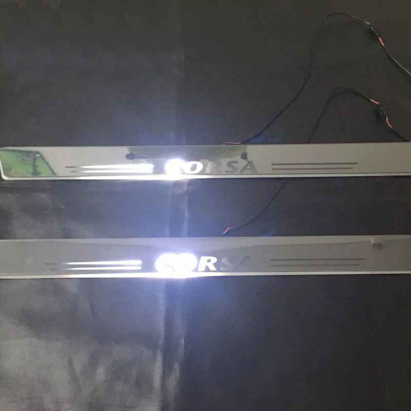 트림 페달 LED 자동차 라이트 도어 씰 스커프 플레이트 통로 동적 스트리머 환영 램프, Opel Corsa D E 2006-2019 자동차 액세서리