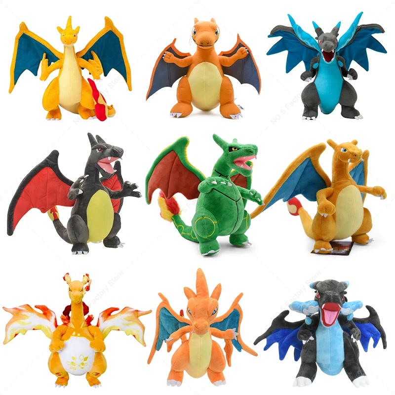 18 Stile Shiny Charizard Plüschtiere Pokemon Mega Evolution X & Y Charizard Weiche Kuscheltiere Spielzeugpuppe Geschenk für Kinder Kinder