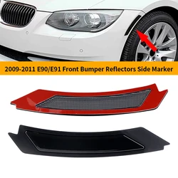 2pc Front Side Bumper Marker Reflector Lamp Light Clear/Smoke Black Lens For BMW E90 E91 LCI 2009-2011 (Does NOT fit M3 Models)