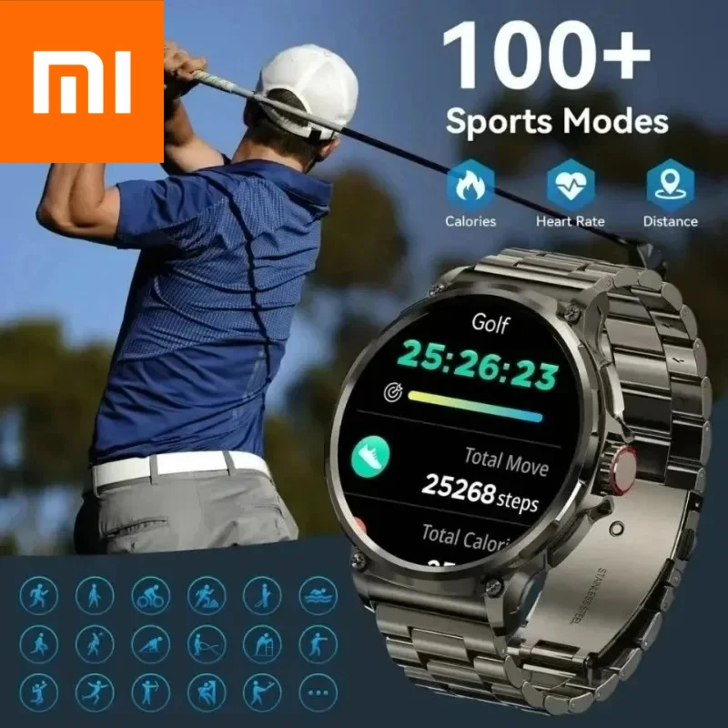 

Xiaomi Новые 710 мАч Bluetooth Call Смарт-часы Мужские спортивные часы Мужские 1,85 "HD Монитор здоровья Водонепроницаемые умные часы для Android