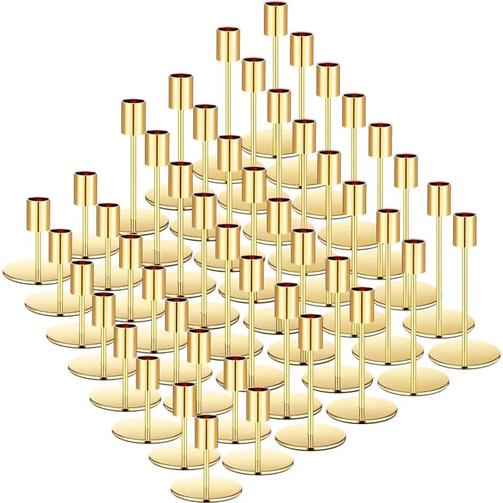 

Scented Aromatic Candles & Holders 48 Pcs) Elegant Wedding Centerpieces for Dining Room Decor Sail Holder Candelabro Chandelier