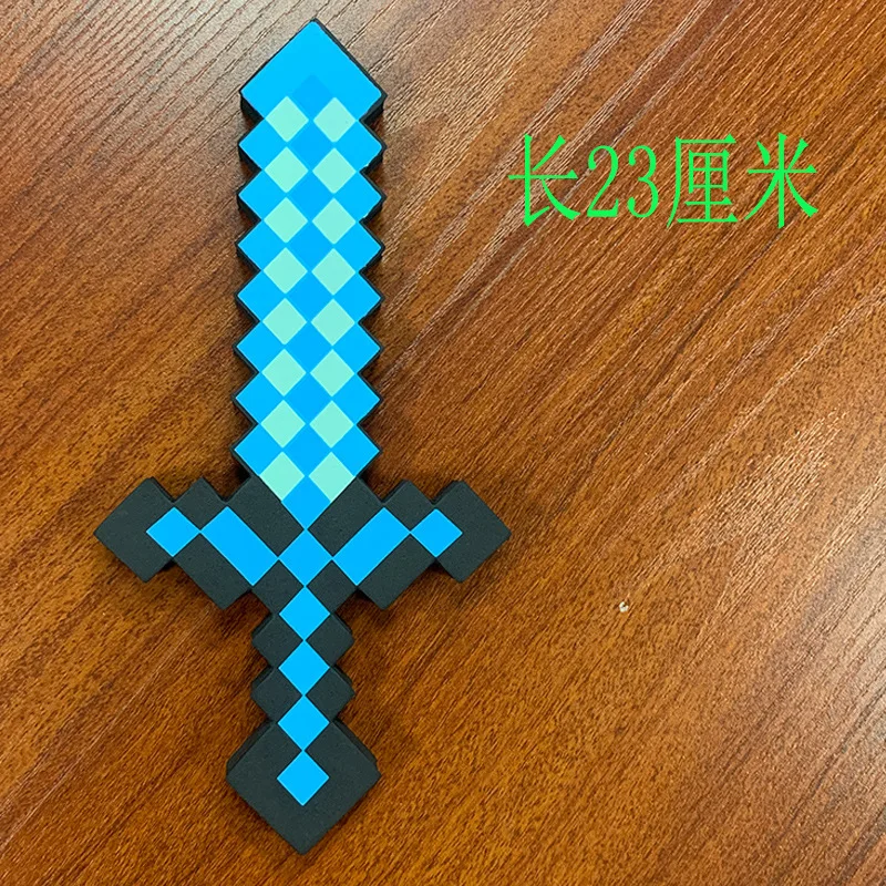 minecraft steve Design Blue Diamond Sword Soft EVA Foam Toys Axe shovel Sword Boys Lovely Toys For Children  birthday gifts