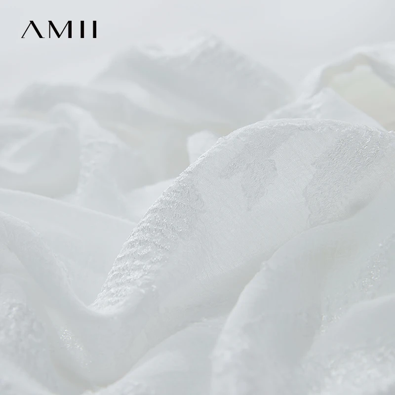 AMII Beżowa Sukienka Wakacyjna 2025 Lato Biurowa Damska Pasek Szyfon Koraliki Guziki Linia A Okrągły Dekolt Fairycore Sukienki 12542143