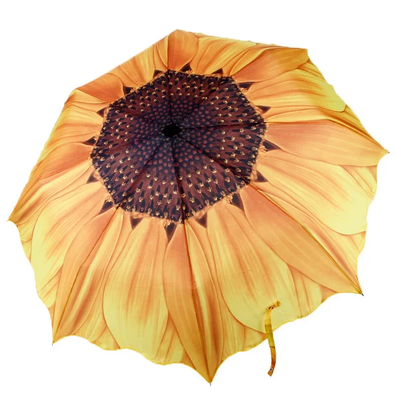 

Sunflower Folding Umbrella Parosol Sun Protection Anti Uv Women Rain Umbrellas For Lovers And Kids Gifts High Quality