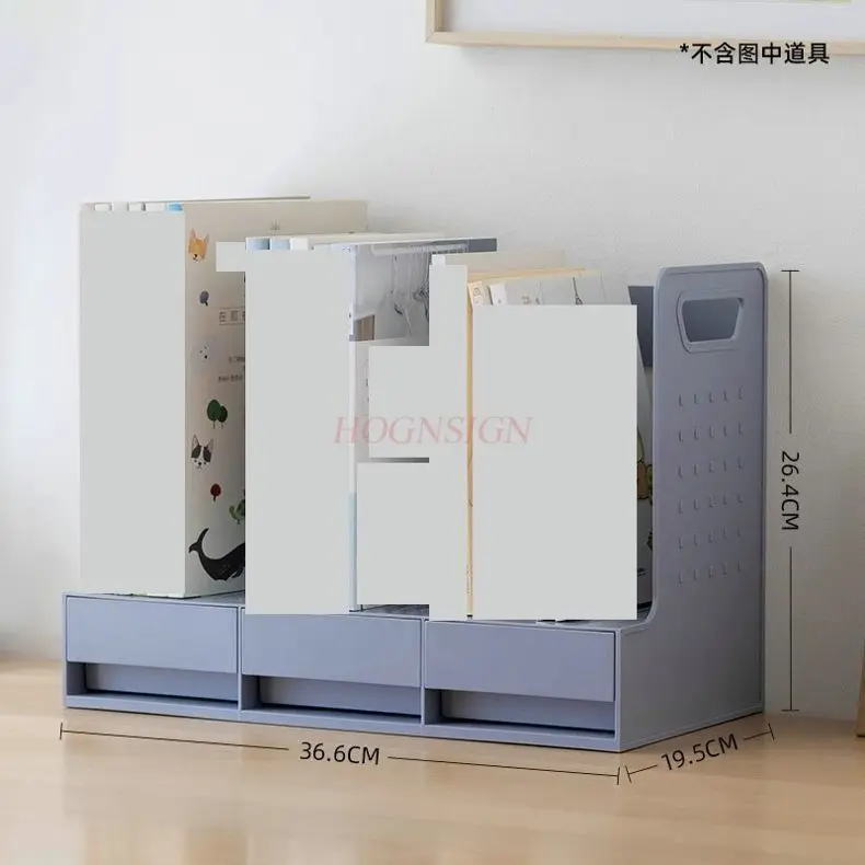 1 cassetto multifunzionale, supporto per libri, libreria da tavolo, portapenne, supporto per lettura, libro per studenti, archiviazione di cancelleria, libro