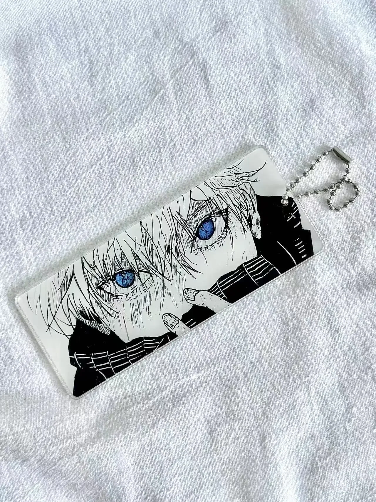 Jujutsu Kaisen Gojo Satoru قلادة العين بطاقة عاكسة أورورا اللعب أنيمي حقيبة الديكور حلقة رئيسية السحر الكرتون الهدايا الإبداعية