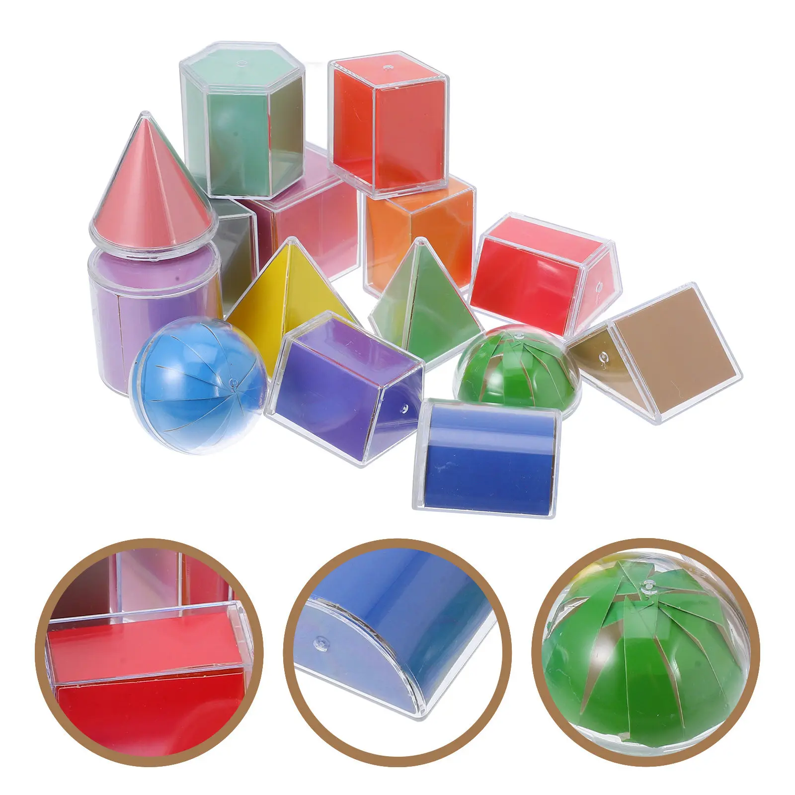 

Набор из 15 полупрозрачных геометрических фигурок для дошкольников: развивающие математические пособия для распознавания форм и занятий с 3D-световым столом