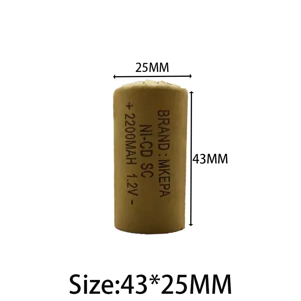 Baterie pro elektrické šroubováky SC 1,2 V 2200 mAh Sub C Ni-Cd dobíjecí baterie s úchytkou NiCd SUBC články pro elektrické nářadí - náhled 4