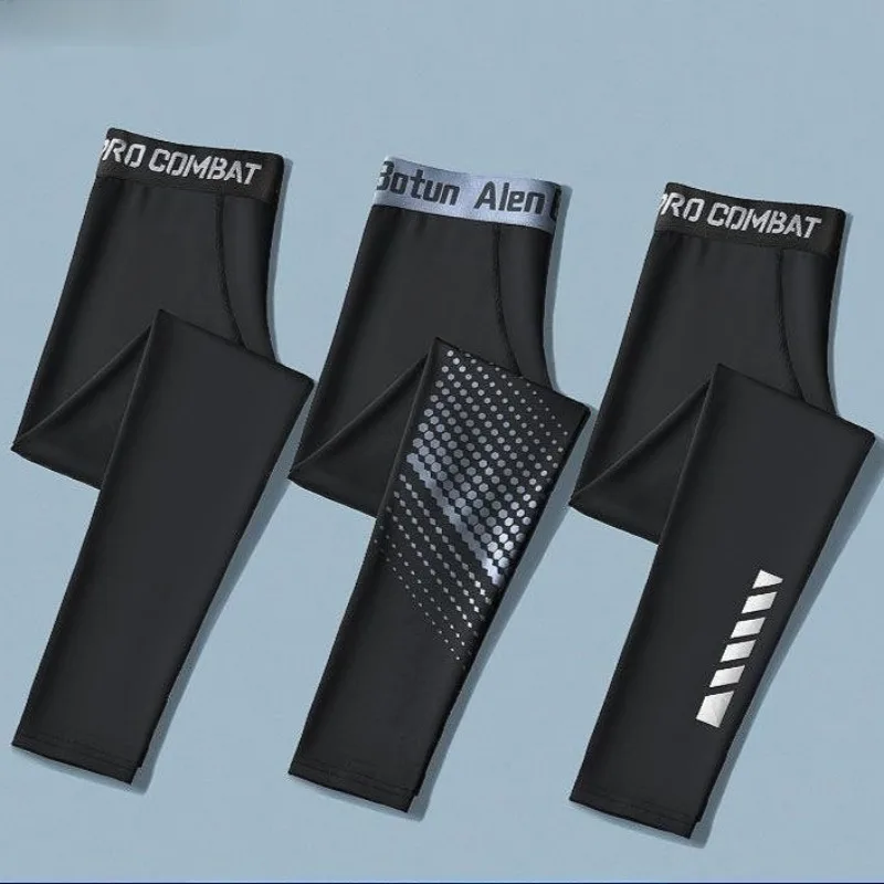 

Quick Drying Men's Sports Fitness Underwear Bottoms Breathable Elastic Male Thermal Leggings Pants Training Running Basketball