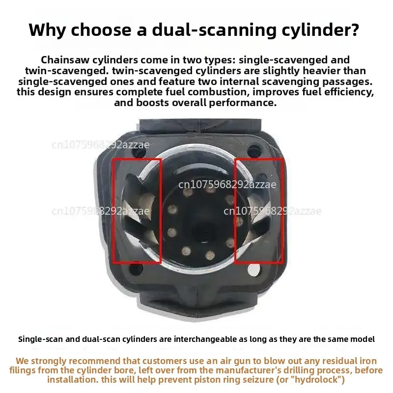 Lumbering saw 52/58 cylinder assembly saw sleeve piston assembly neutral chain saw accessories