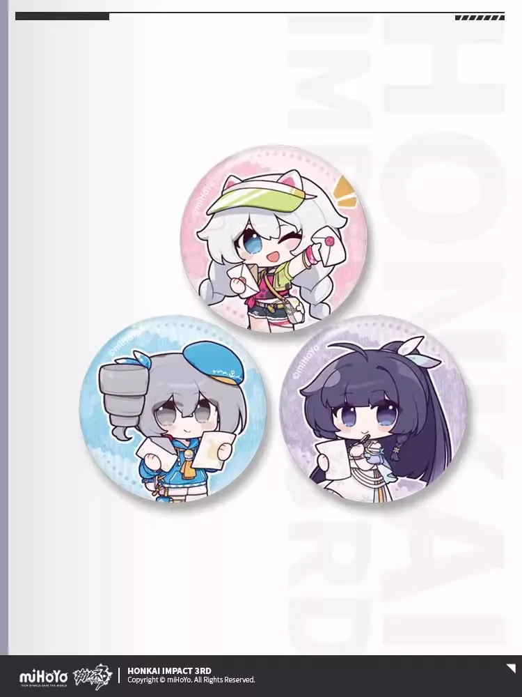 Pre Sale miHoYo Official Honkai Impact 3 Letter from the Bridge Series Badge Set Kiana Mei Bronya Anime Fashion Cosplay Gifts