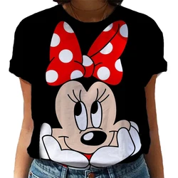 Fashion Mickey Mouse Print Casual O-neck Top Tee Shirt Women Black White T-shirtWomen T Shirt Harajuku Short Sleeves T Shirts