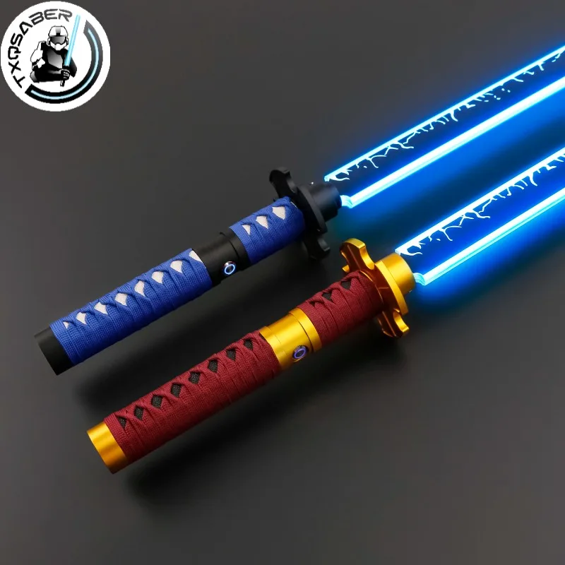 Txqsaber katana metal sabre de luz cores mudando gesto ignição bluetooth pesado duelo espada laser cosplay jedi crianças brinquedos