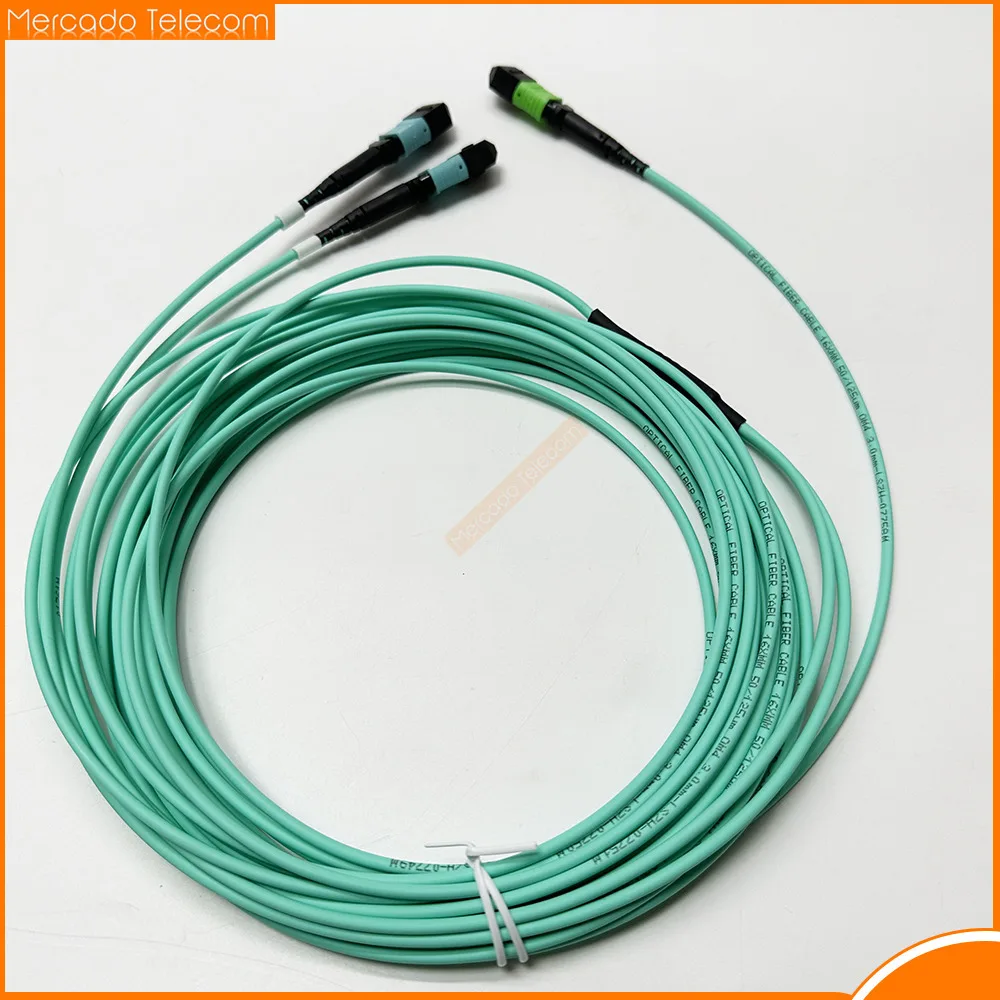 

16 Cores MPO Splitter 1X2 Fiber Optic Patch Cord TYPE B To Female 3M 5M 400G OM3 OM4 10 Gigabit 1*2 Optical MTP 16C FTTH