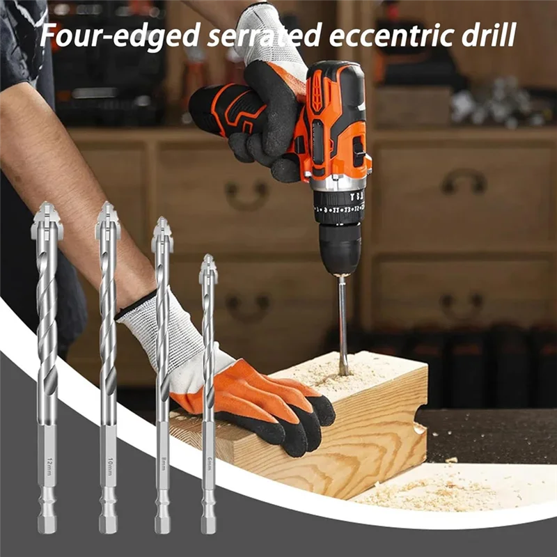 

ABVT-8PCS Four-Flute Sawtooth Eccentric Masonry Drill Bits, Performance Engineered For Tough Materials