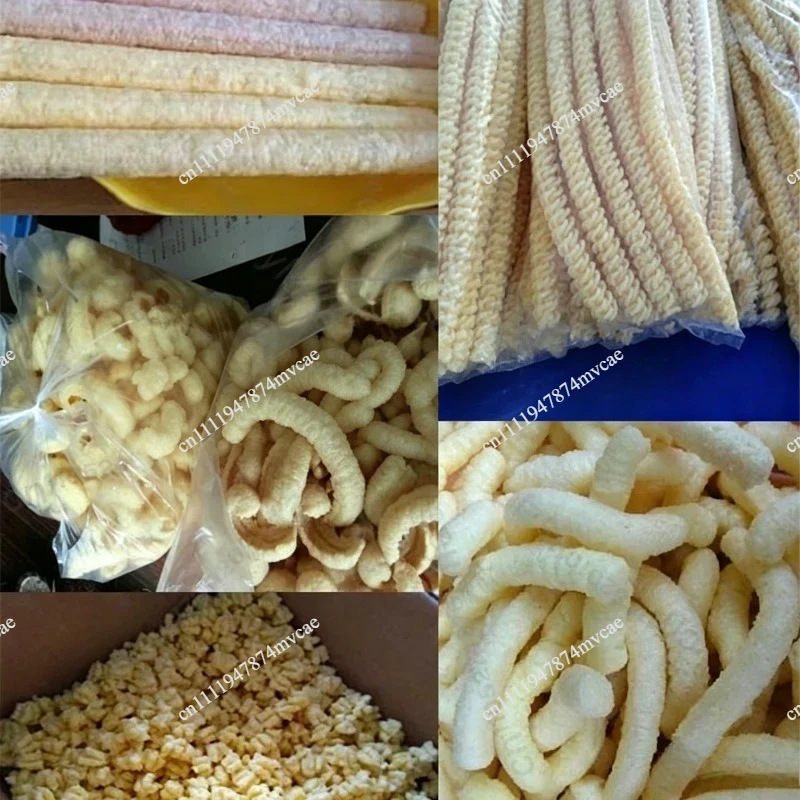 25Kg/H Pop Corn Machine Snack 14 Use Corn Rice Food Extruder Puffing Twisted Hollow Stick Solid Crispy Popper Bulking Extruder