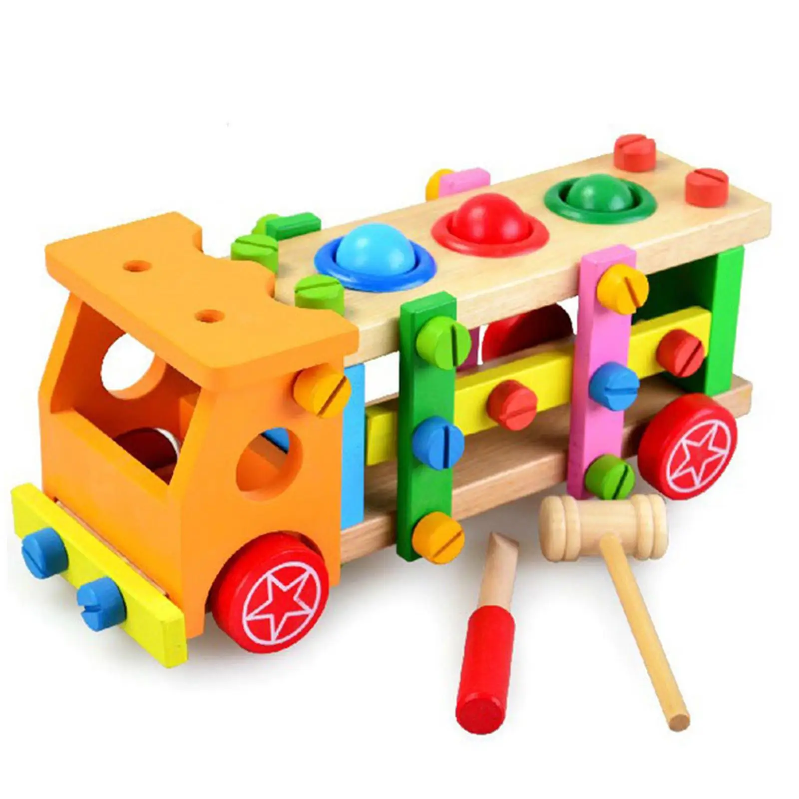 

Wooden Tool Bench Set Puzzle Toy Fine Motor Skill Pounding Toy for Kids