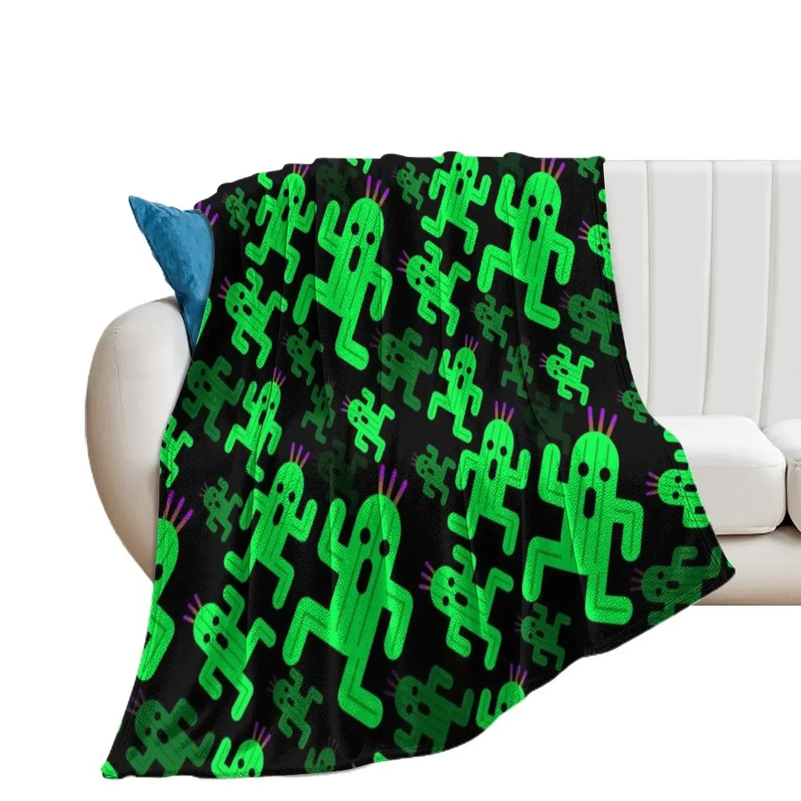 Cactuar Pattern Throw Blanket Sofa Quilt Hairys Decorative Sofa Blankets