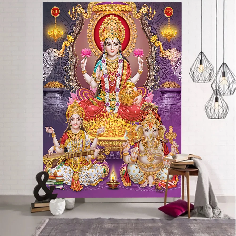 India Shiva God Tapestry Hippie Wall Hanging Bohemian Mandala Ganesha Background Cloth Ceiling Living Room Art Room Home Decor