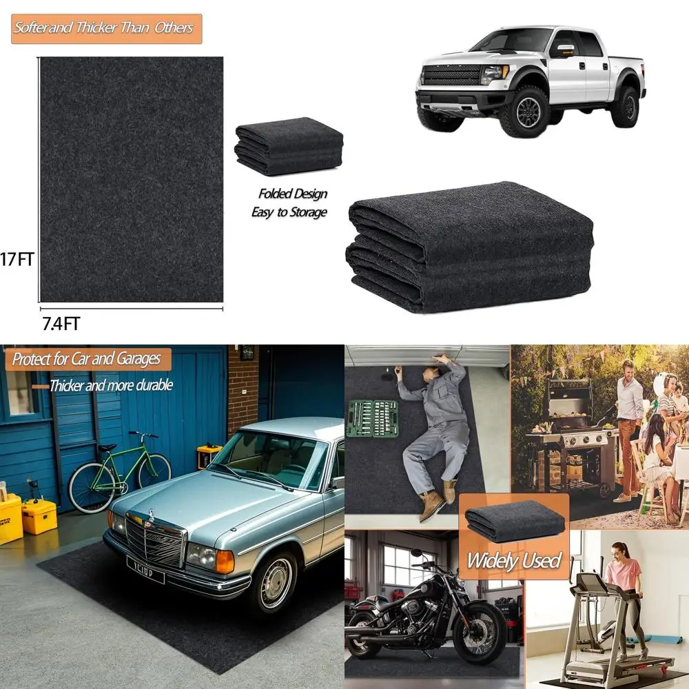 

Heavy-Duty Garage Floor Mat - Oil-Resistant, Weatherproof, Reusable, Washable Protection for Floors and Vehicles