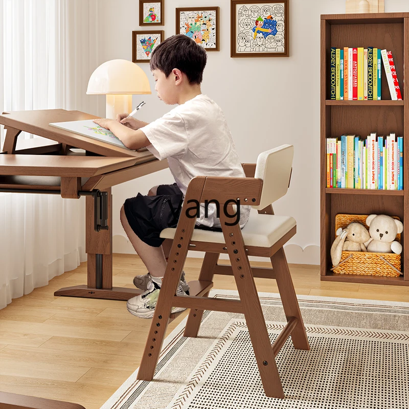 ZL Solid Wood Children's Learning Chair Lifting Adjustable Seat Growth Writing Chair