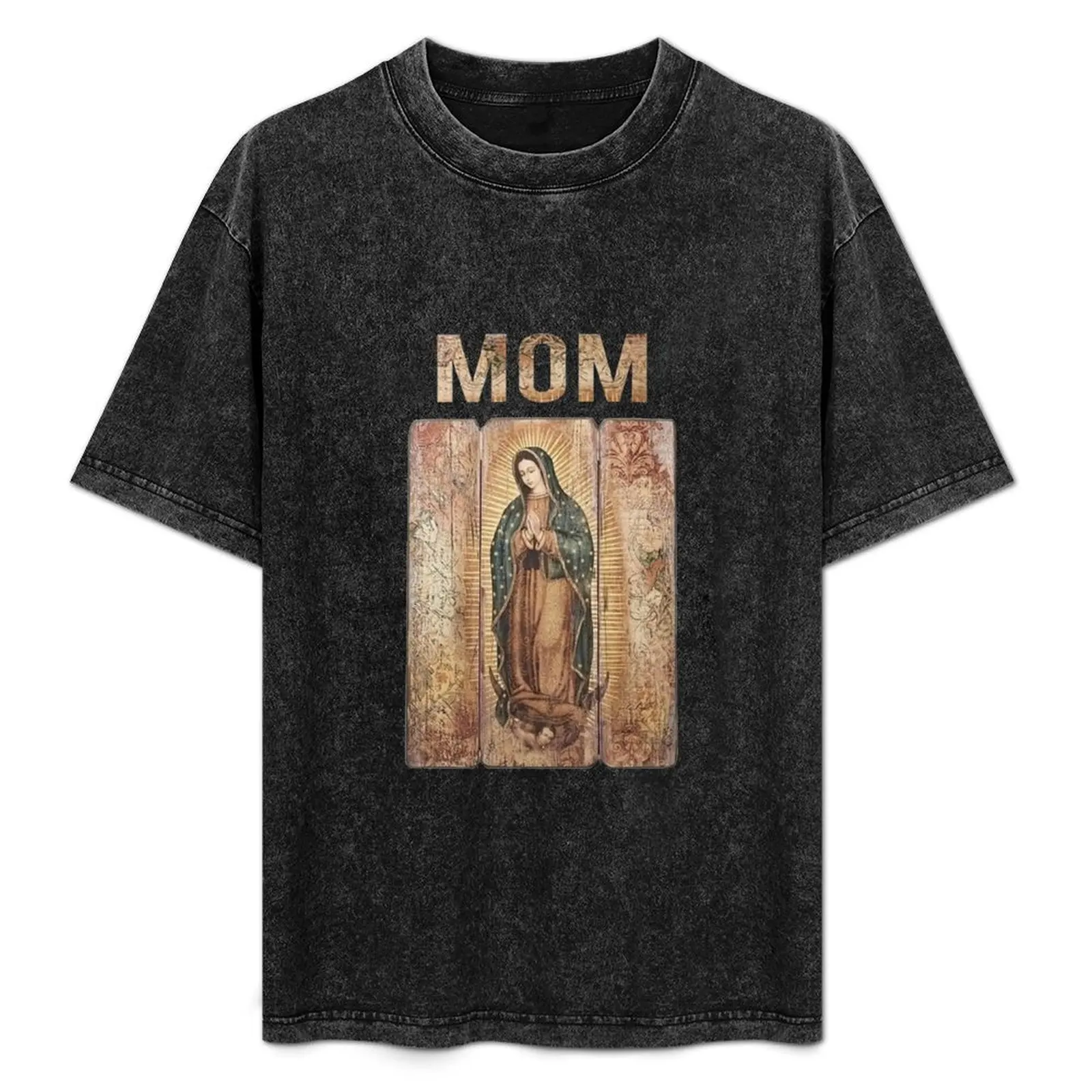 

Womens Our Lady of Guadalupe Catholic Virgin Mary Mexican Mom T-Shirt Work Wear Lightweight Tee