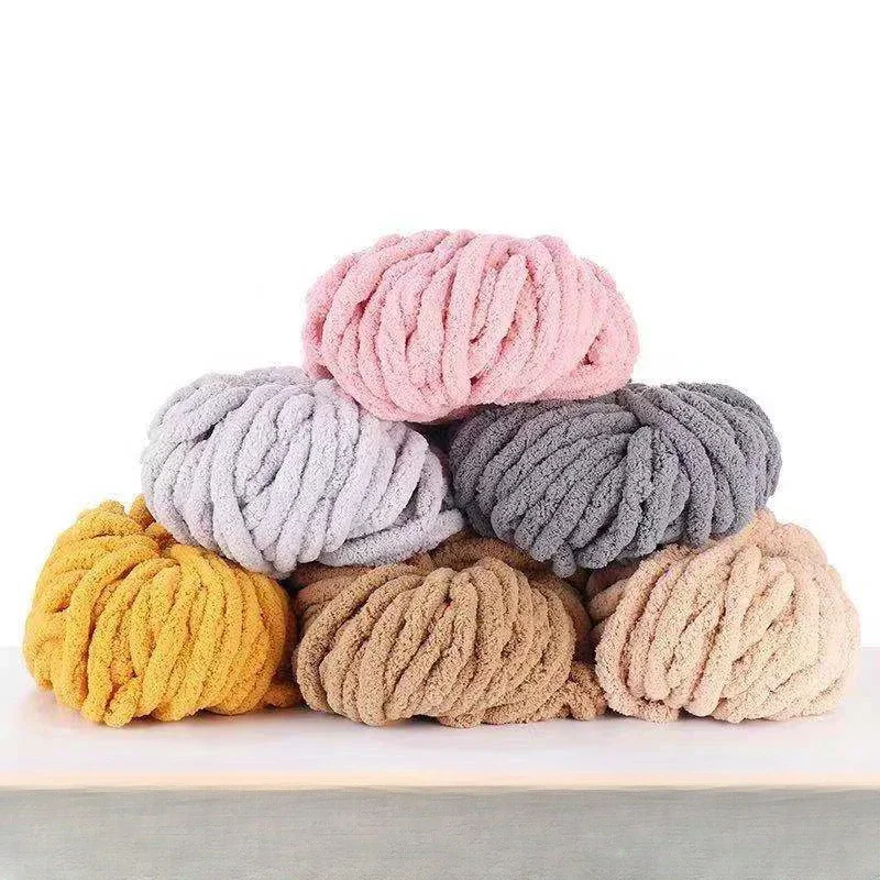 250G Hand-woven Chenille Coarse Yarn for Chunky Knitting, Soft and Colorful Icelandic Wool Single Ply Yarn for Animal Nests