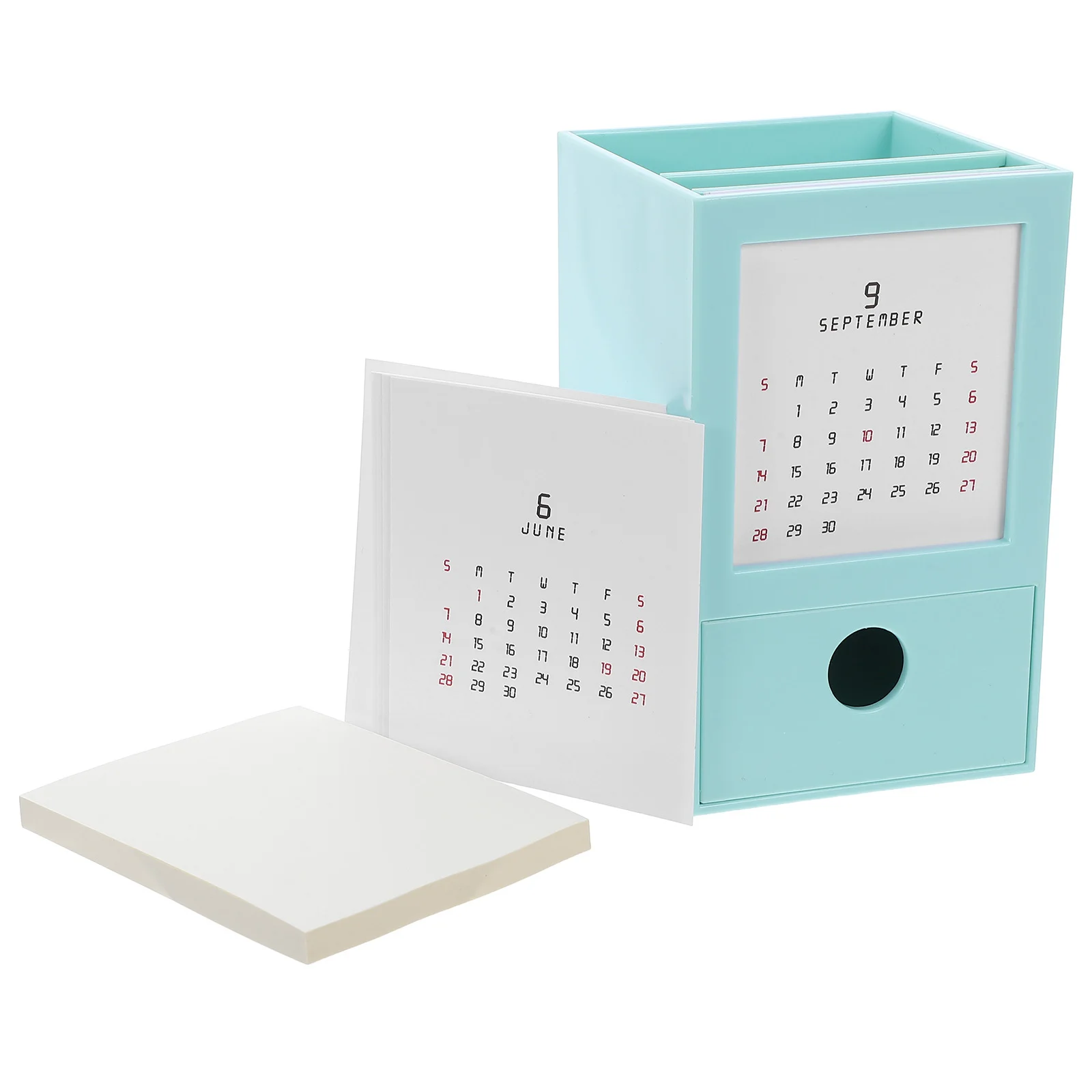 

1Set Multifunctional Pen Holder Calendar Plastic Desktop Organizer Pencil Cup Office Home School Stationery Storage Organizer