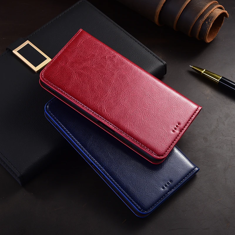 

Genuine Leather Wallet Phone Case For ZTE Nubia Red Magic 3 3S 5S Pro Plus Card Pocket Flip Cover