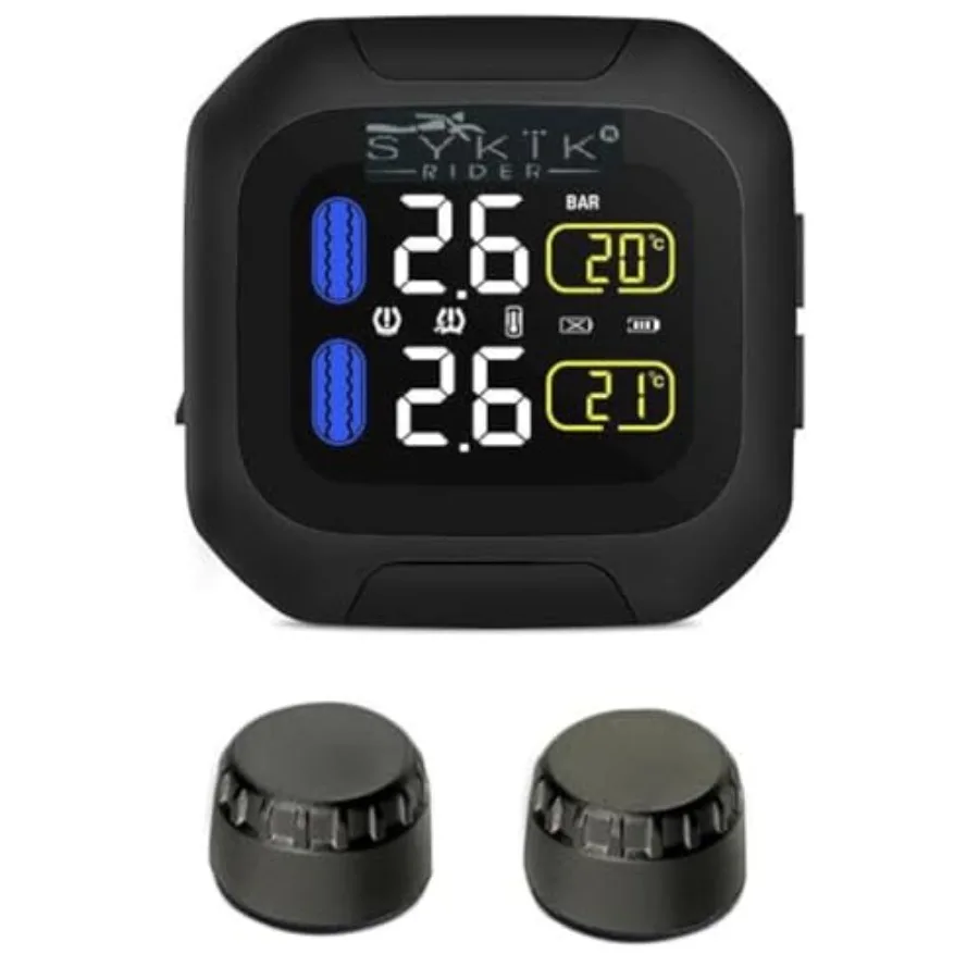 

Rider SRTP300 Wireless tire Pressure Monitoring System for Motorcycles with 1.5" Monitor. Check Your tire Pressure While Riding