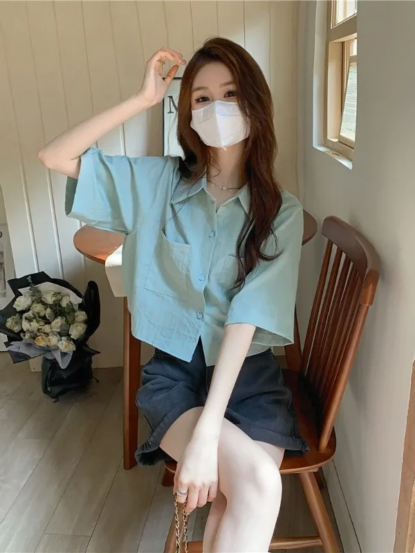 Vestido Feminino Solto Casual de Verão, Cor Pura, Versão Coreana, Elegante e Doce