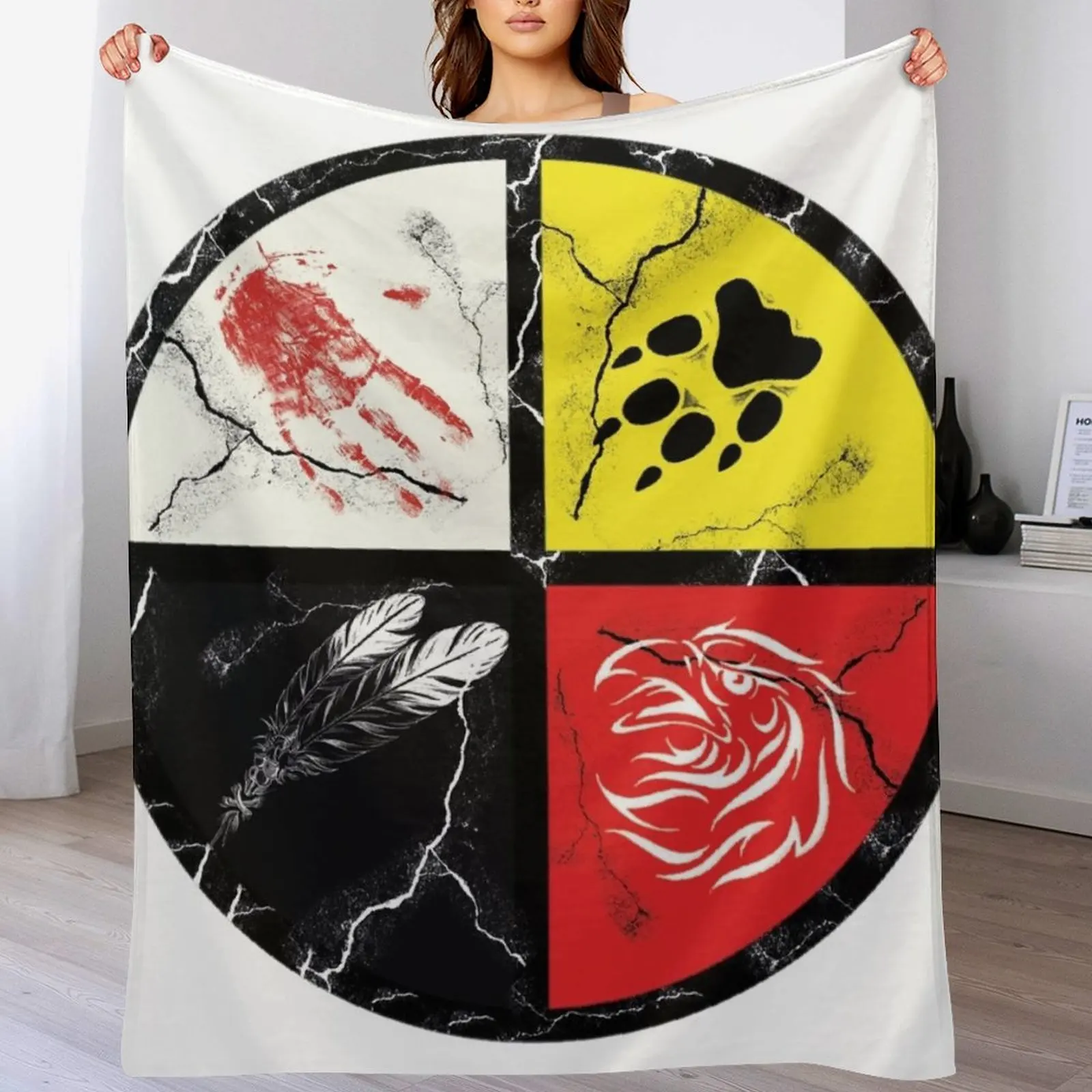 Native American-medicine wheel Throw Blanket Polar Custom christmas gifts halloween Blankets