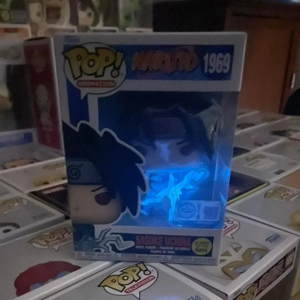 나루토 애니메이션 피규어 사스케 우치하(글로우) # 1969 FUNKO POP 4.5인치 비닐 피규어 소장용 한정판 모델 장난감 선물 ﻿