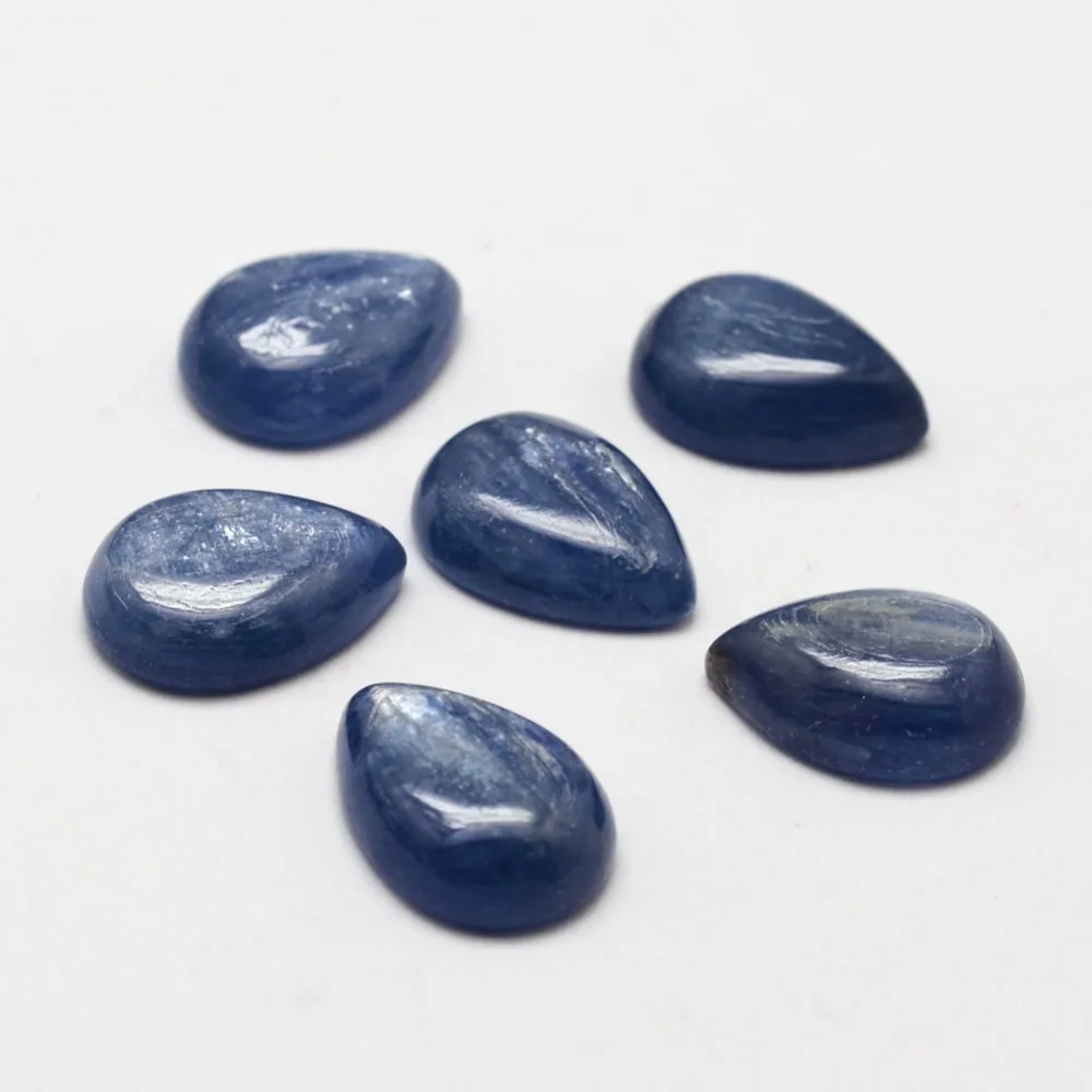 1pc cabochons de Kyanite/Cyanite/Disthène en forme de larme 14x10x4.5 ~ 5mm