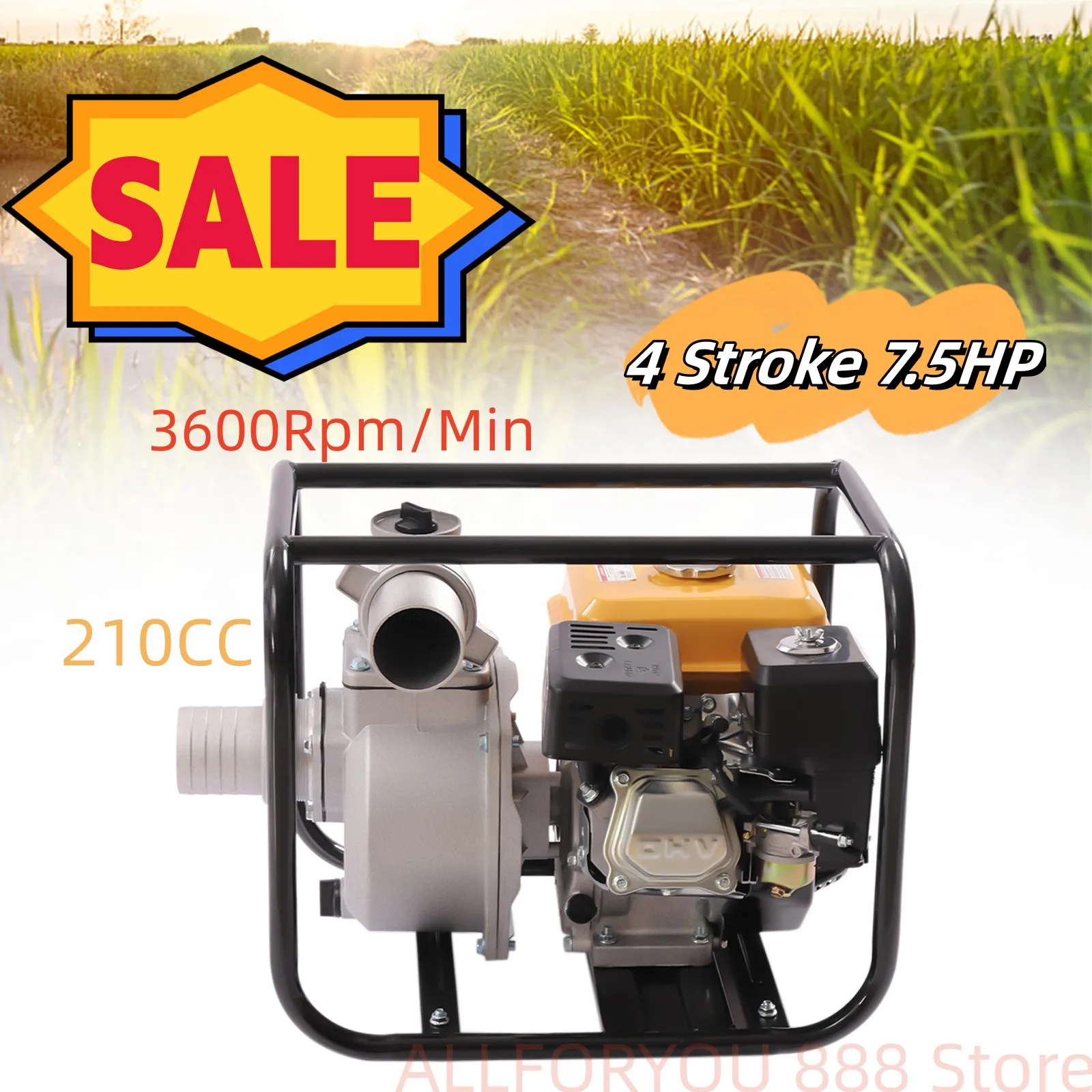 7.5HP 210CC Gasoline Water Pump 4-Stroke Gas Powered Gasoline  High Pressure Transfer Pumping