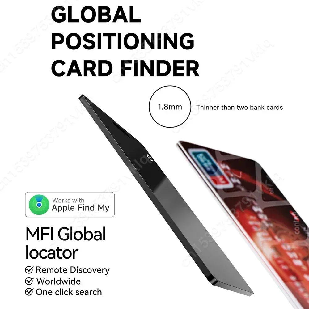 Anti-lost Smart Card Wallet Tracker Card Location Tracking Smart Tag Works with Apple Find My App Slim Item Finder Rechargeable