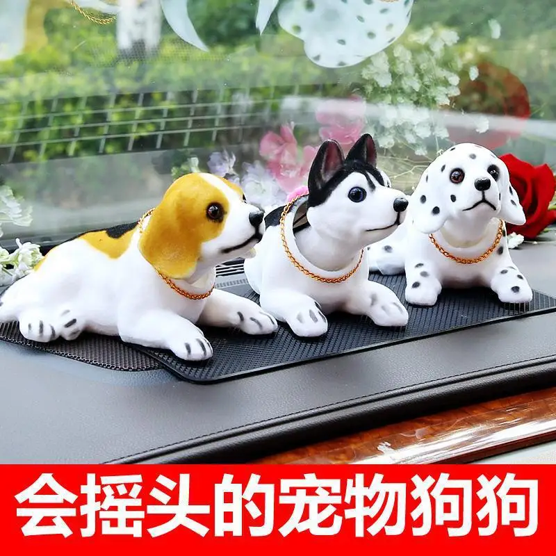 

Bamboo Charcoal Dog Car Decoration Bobble Head Doll Adorable Pet Vehicle Mounted Doll Shaking Head Car Interior Decorations Piec