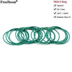 10pcs FKM O Ring CS 1.5mm OD 5~50mm Insulation Oil High Temperature Resistance Fluorine Rubber Sealing Gasket Green