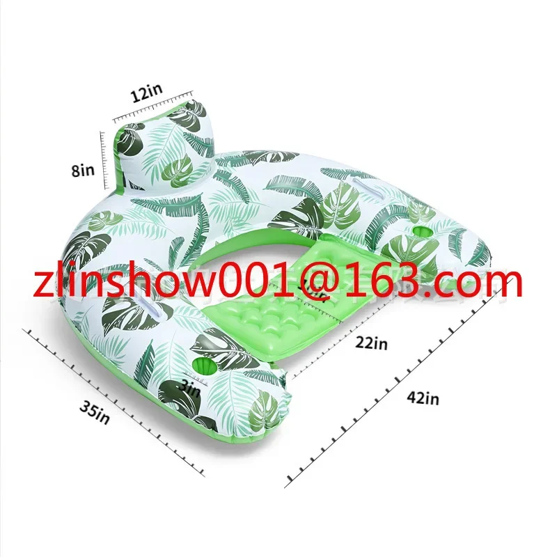 Inflatable Floating Row Floating Bed Adult Swimming Pool Floating Chair Back Lounge Chair