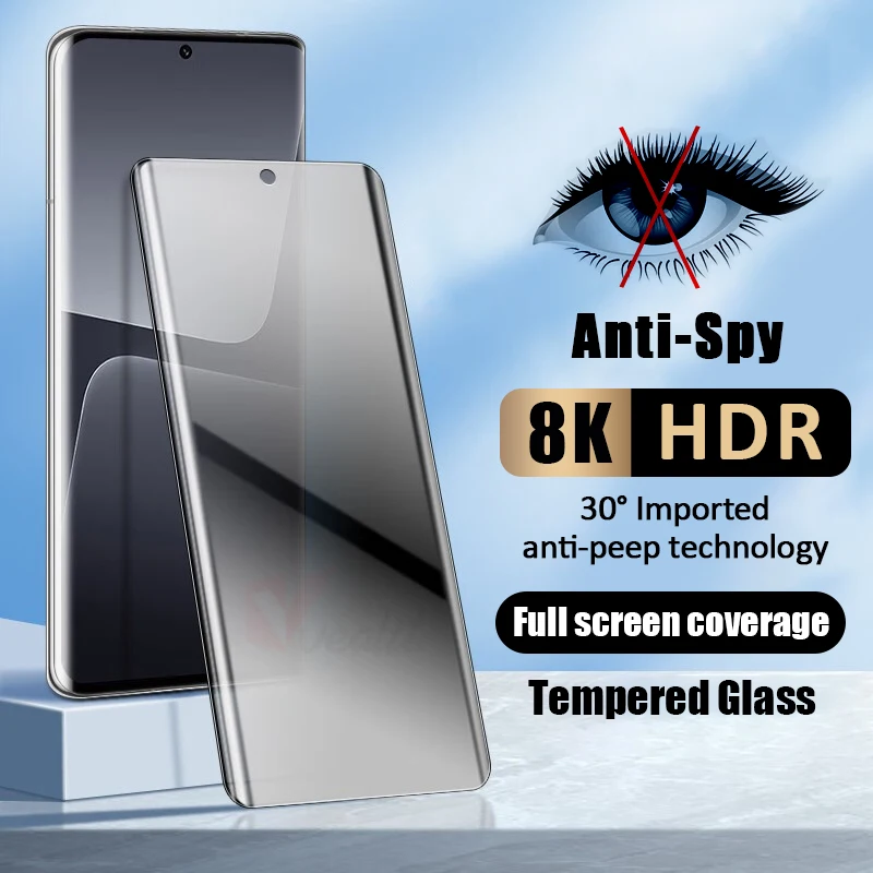 

3D Curved Privacy Screen Protector for Xiaomi 13 12S 11 Ultra Anti-spy Tempered Glass for Mi 13 Lite 12x 12 Pro Civi 3 2 Film