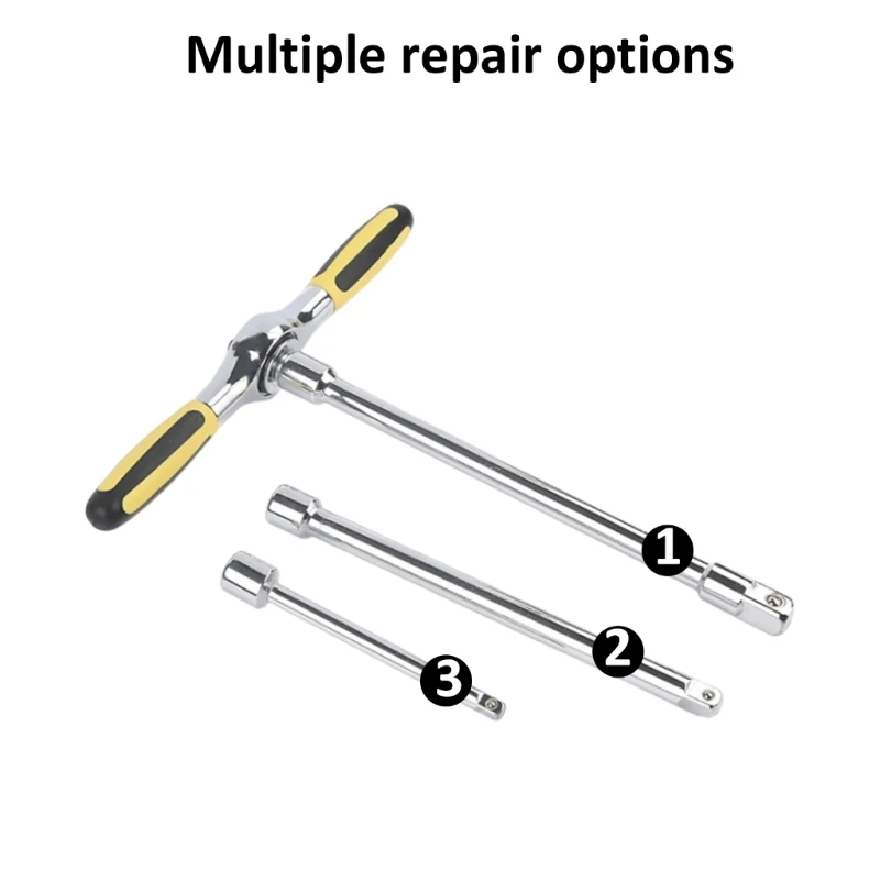 

Automotive and Machinery Repair T Handle Ratchet Spanner, Multisized Hexagonal Barrels Quick Ratchet Function Dropshipping