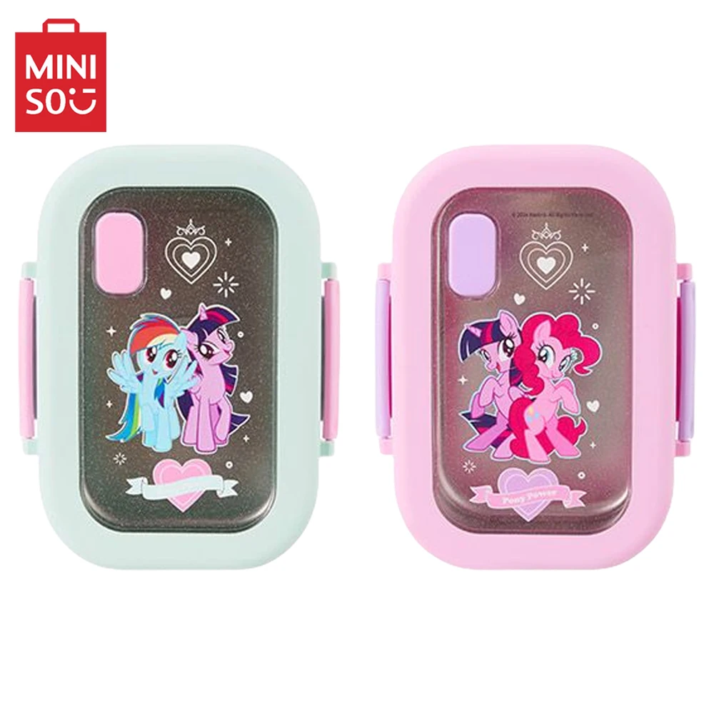 MINISO My Little Pony Series Twilight Sparkle Pinkie Pie Rainbow Dash Lunch Box Cartoon Cute Portable Stainless Steel Meal Box