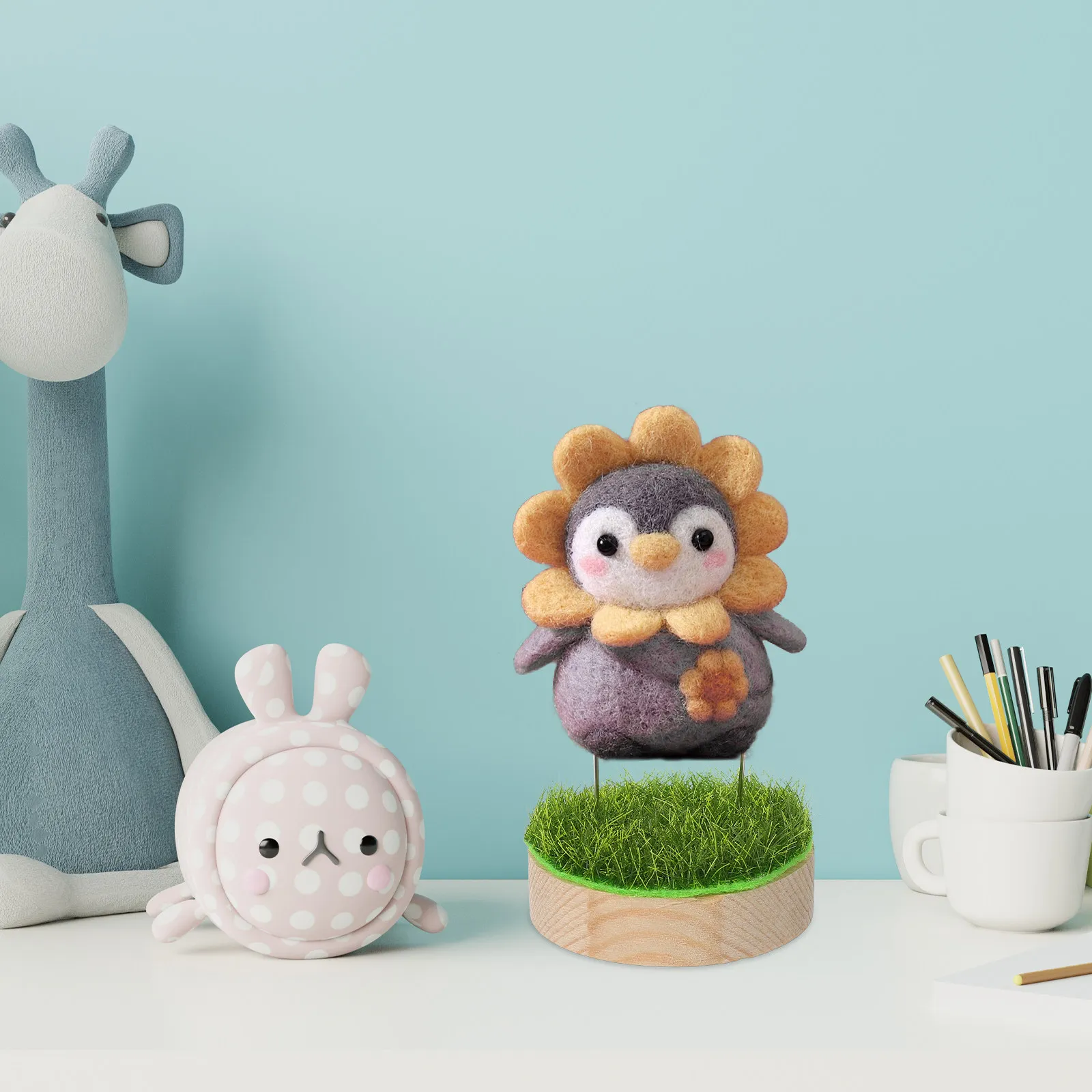 

1Set Wool Felt Stand Stable Metal Needle Base for Needle Felting and Small Figurines Display Rack Display Base