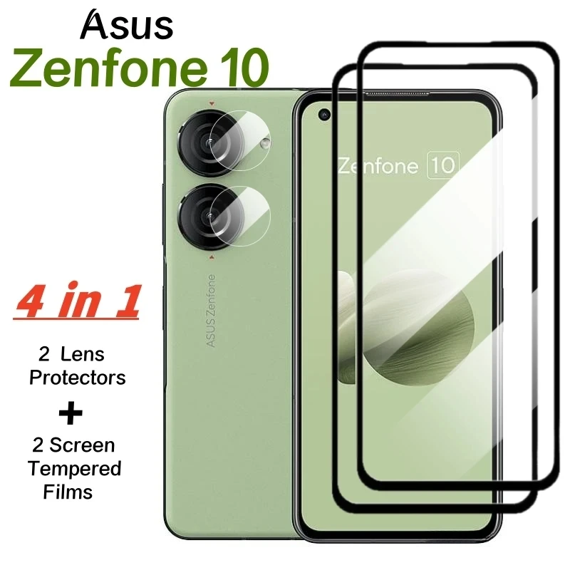 

4in1 Tempered Glass For Asus Zenfone 10 9 9H Camera Lens Protective Film Screen Protector For Asus Zenfone10 Zenfone9