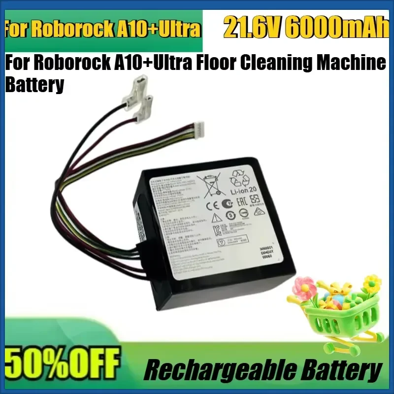 

New High Quality 6000mAh Rechargeable Battery for Roborock A10+Ultra Floor Cleaning Machine Battery
