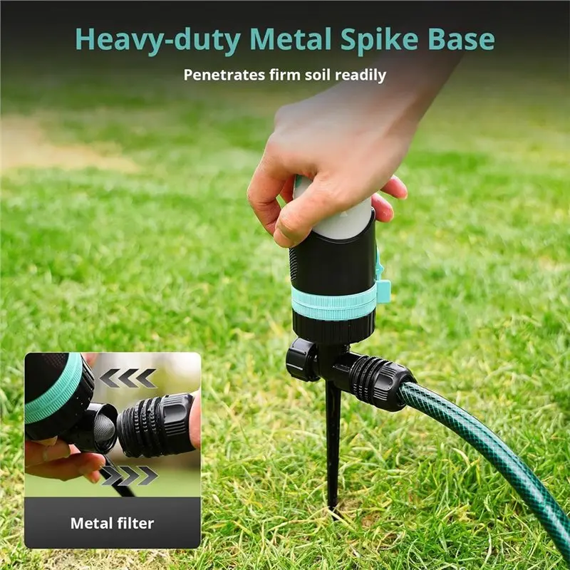 [NEWA64Z!】 QUOBAS 360°Rotating Sprinkler Heavy Duty Water Sprinkler Lawn 4 Modes For Garden Plants, Flower Bed, Outdoor Yard