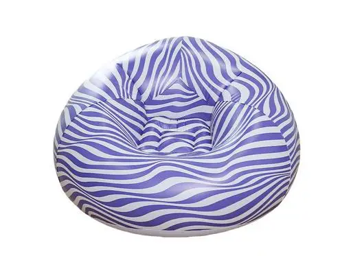 

1PC Outdoor Inflatable Sofa Foldable Lazy Chair Bean Bag Single Striped Camping Furniture Portable Recliner Durable PVC
