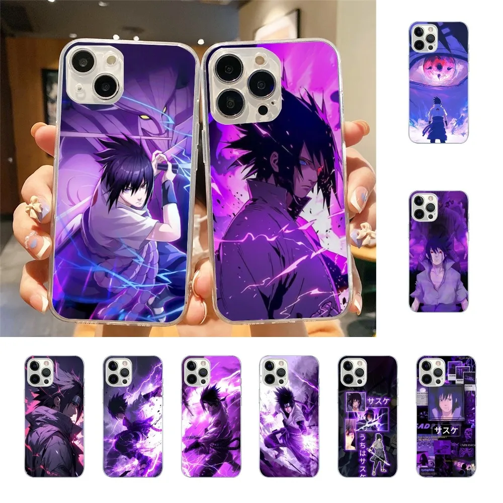 Чехол для телефона N-naruto U-uchiha S-sasuke с аниме принтом для Iphone 15 11 13 14 Pro Max 7 8 Plus X Xr Xs Max Se2020 12, прозрачный мини-Чехол