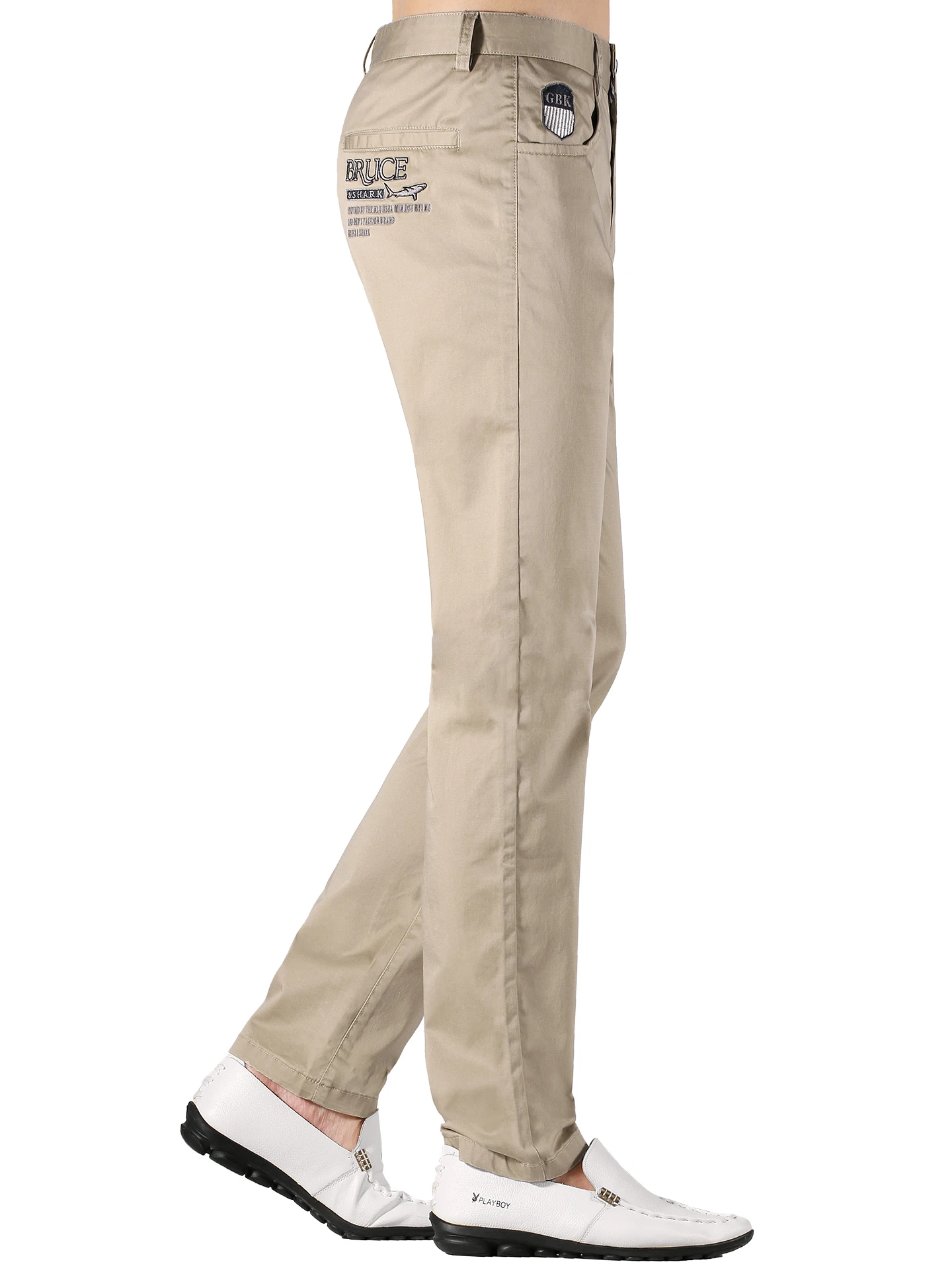 

Новые осенние повседневные брюки, мужские модные свободные длинные брюки Брюс и ковчег, мужские брюки с вышивкой, прямые брюки большого размера